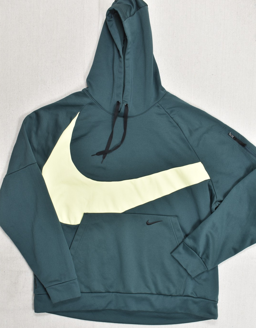 Nike Therma-FIT Hoodie XXL Dark Green Big Swoosh Pullover Mens Training Sweatshi